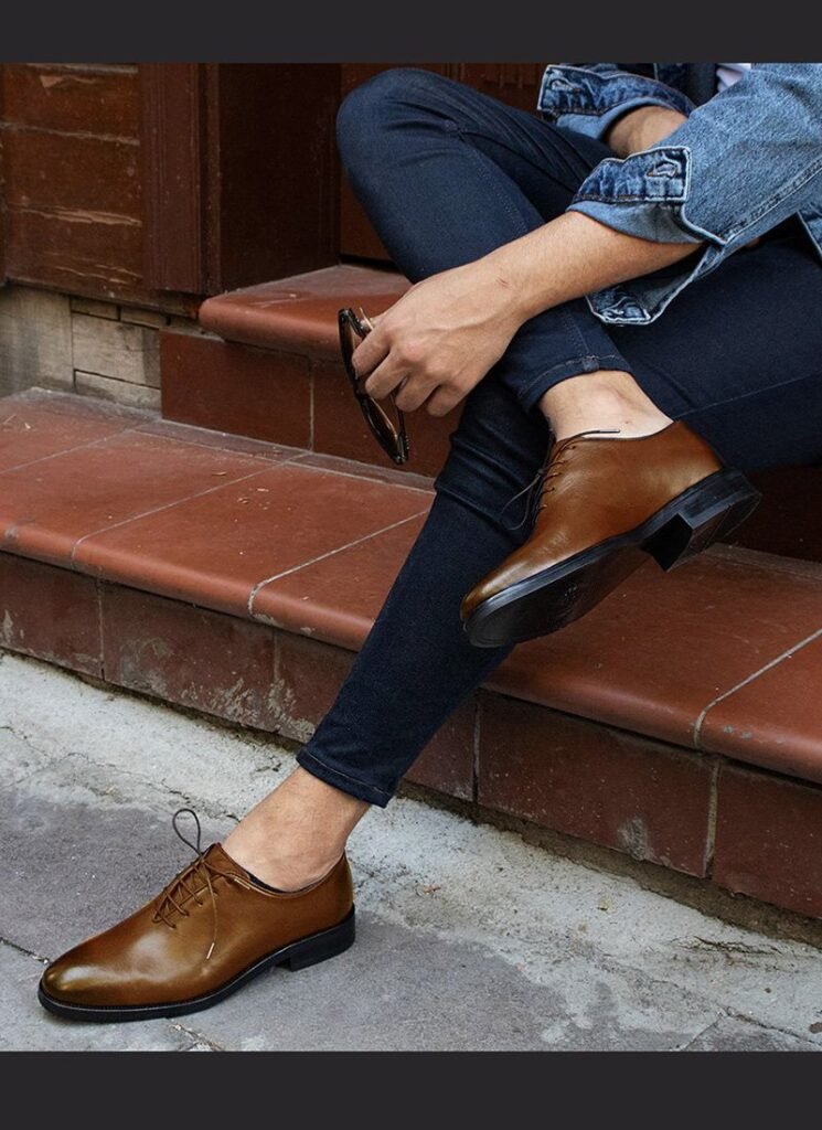 pantofi barbati din piele in maro