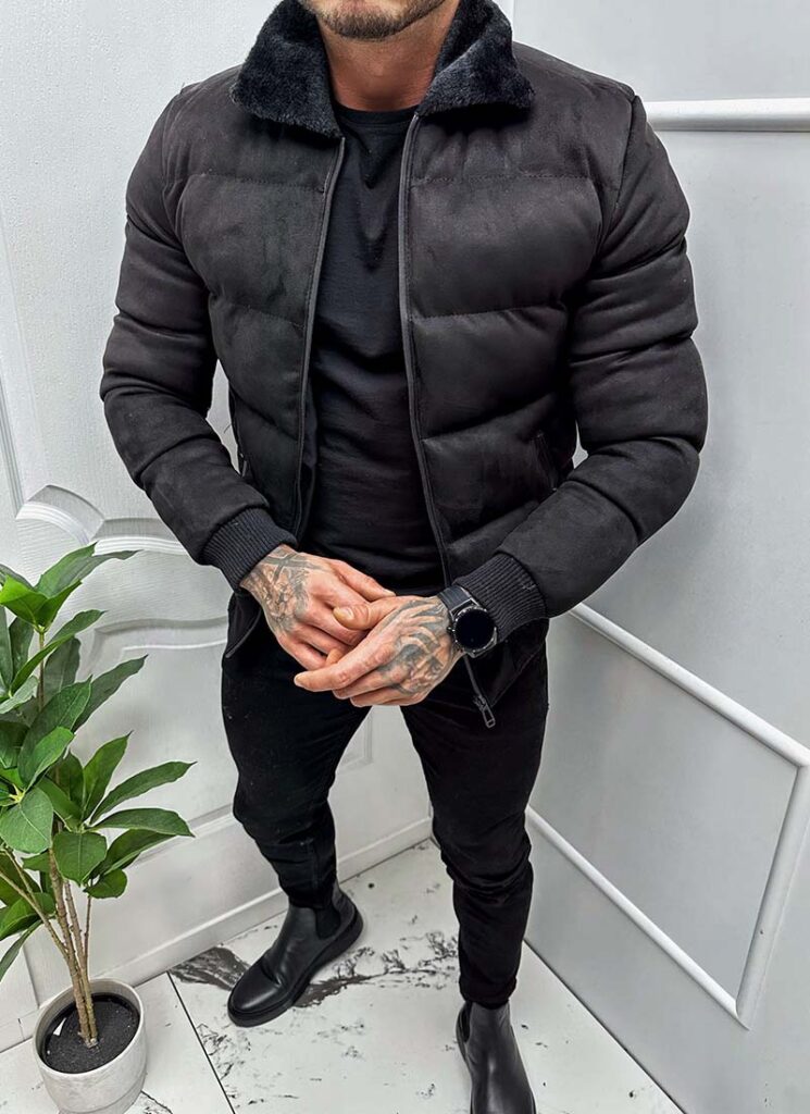 Geaca barbati de plus neagra