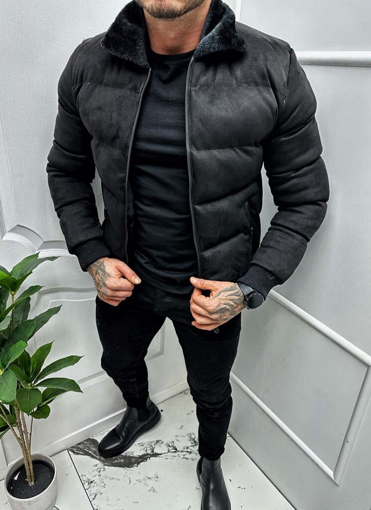 Geaca barbati de plus neagra