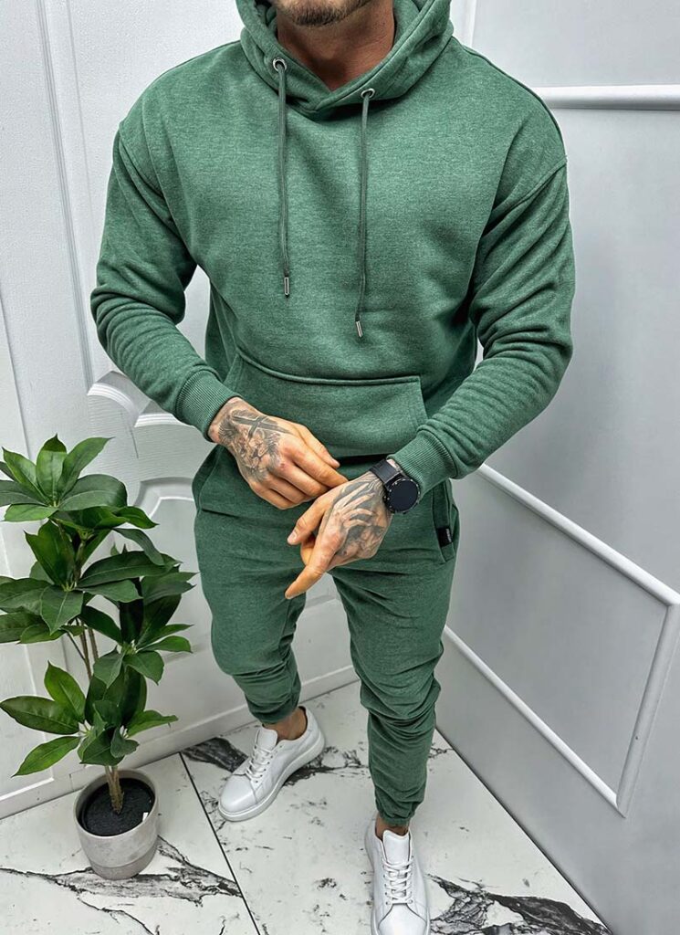 Trening barbati verde inchis simplu