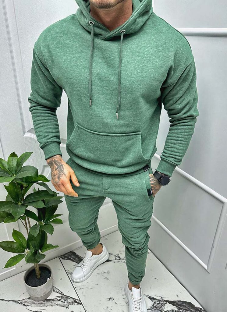 Trening barbati verde inchis simplu