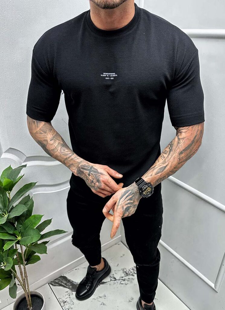 Tricou pentru barbati negru cu imprimeu