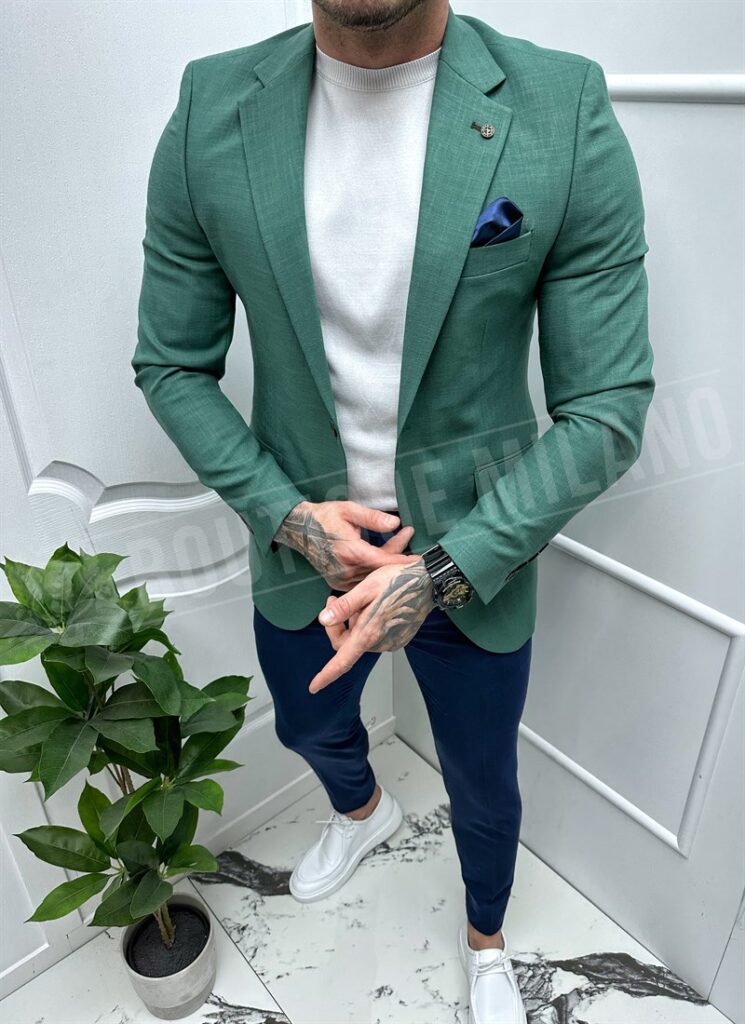 Sacou barbati de culoare verde