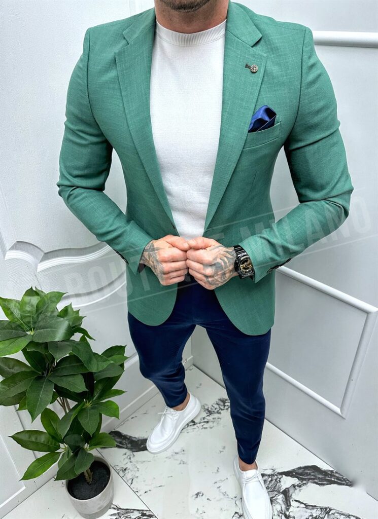 Sacou barbati de culoare verde