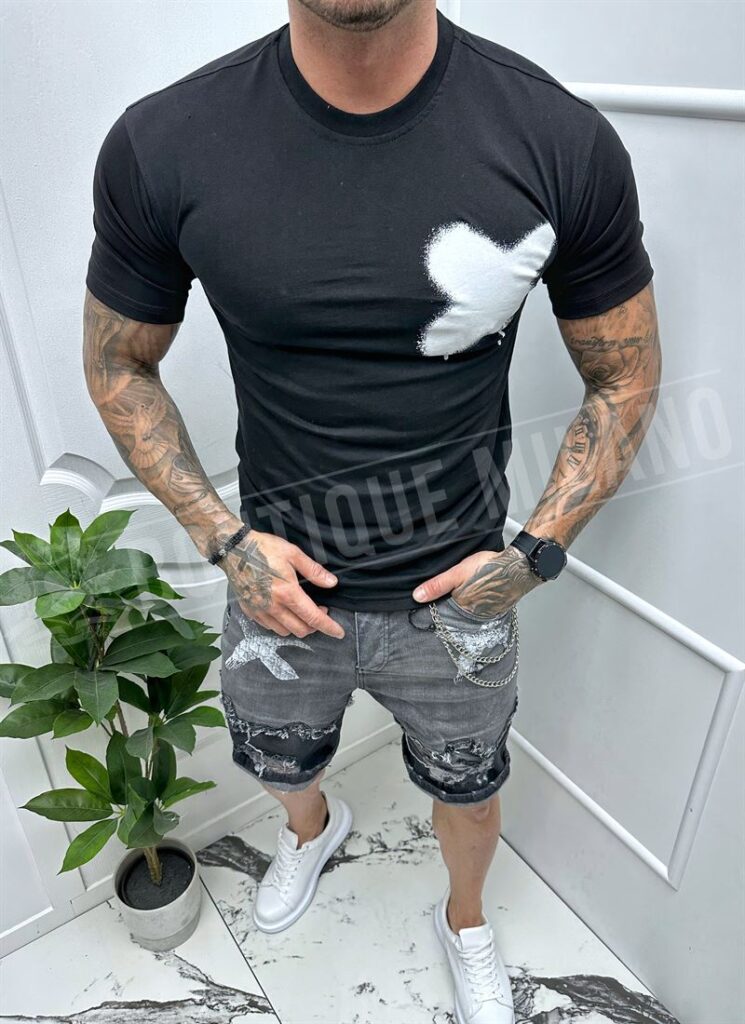 Tricou pentru barbati negru cu imprimeu