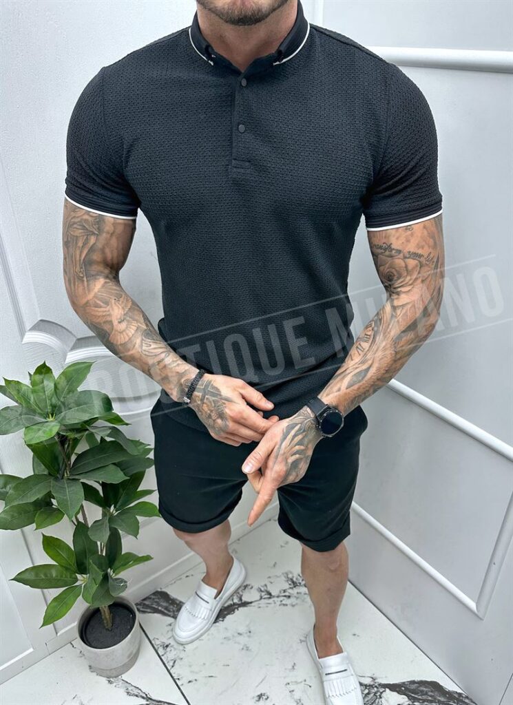 Tricou pentru barbati negru model simplu