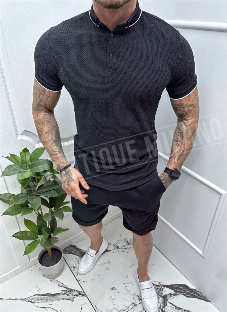 Tricou pentru barbati negru model simplu