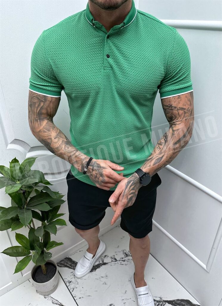 Tricou pentru barbati verde model simplu