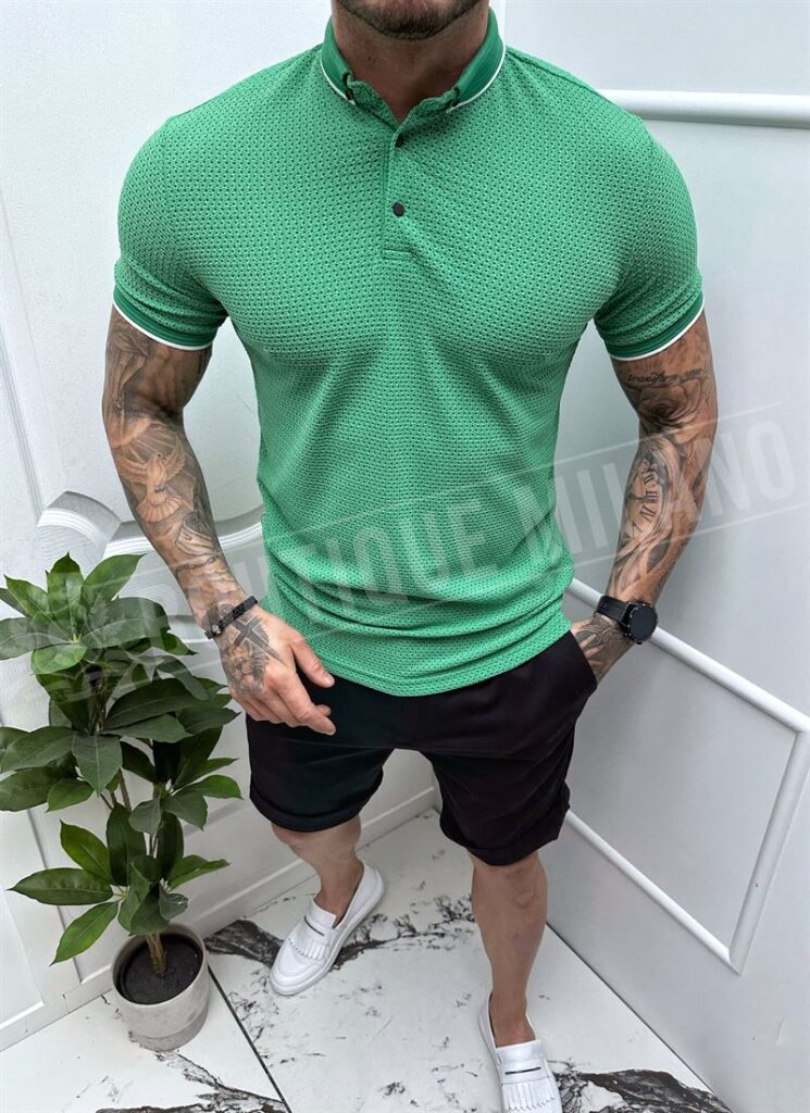 Tricou pentru barbati verde model simplu