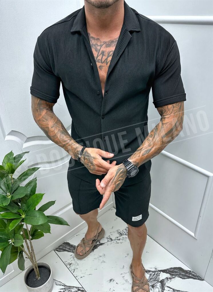 Compleu barbati scurt negru