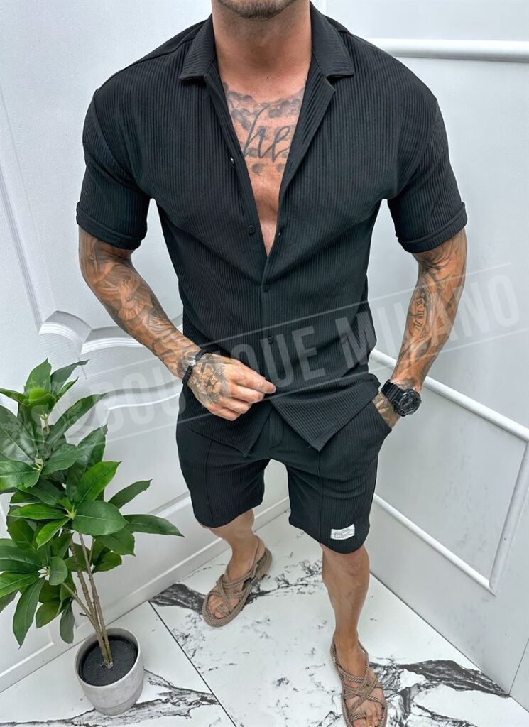 Compleu barbati scurt negru