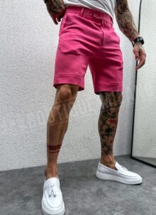 Pantaloni barbati scurti roz KP2198-151