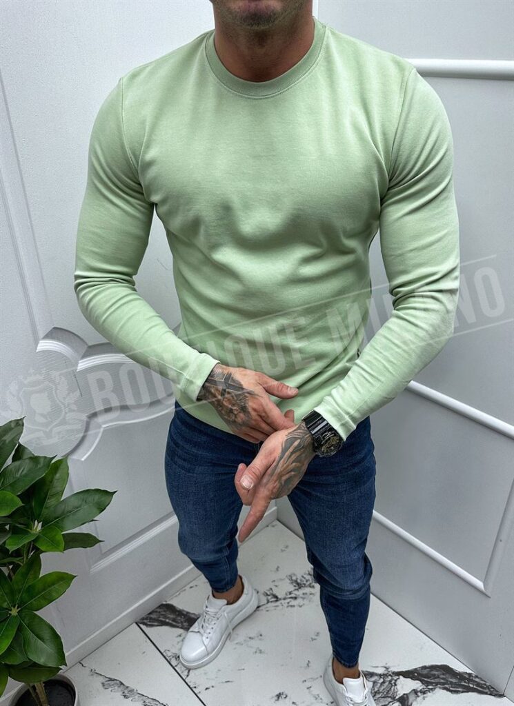 Bluza pentru barbati verde model simplu
