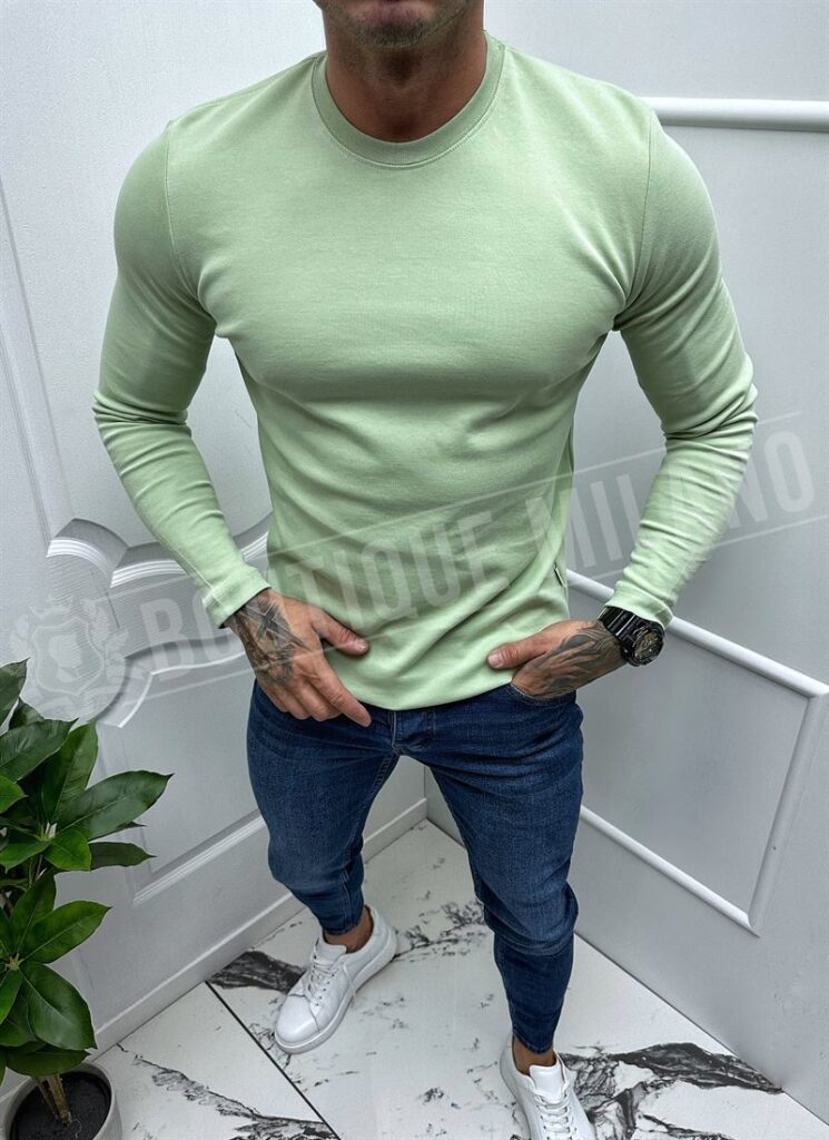 Bluza pentru barbati verde model simplu