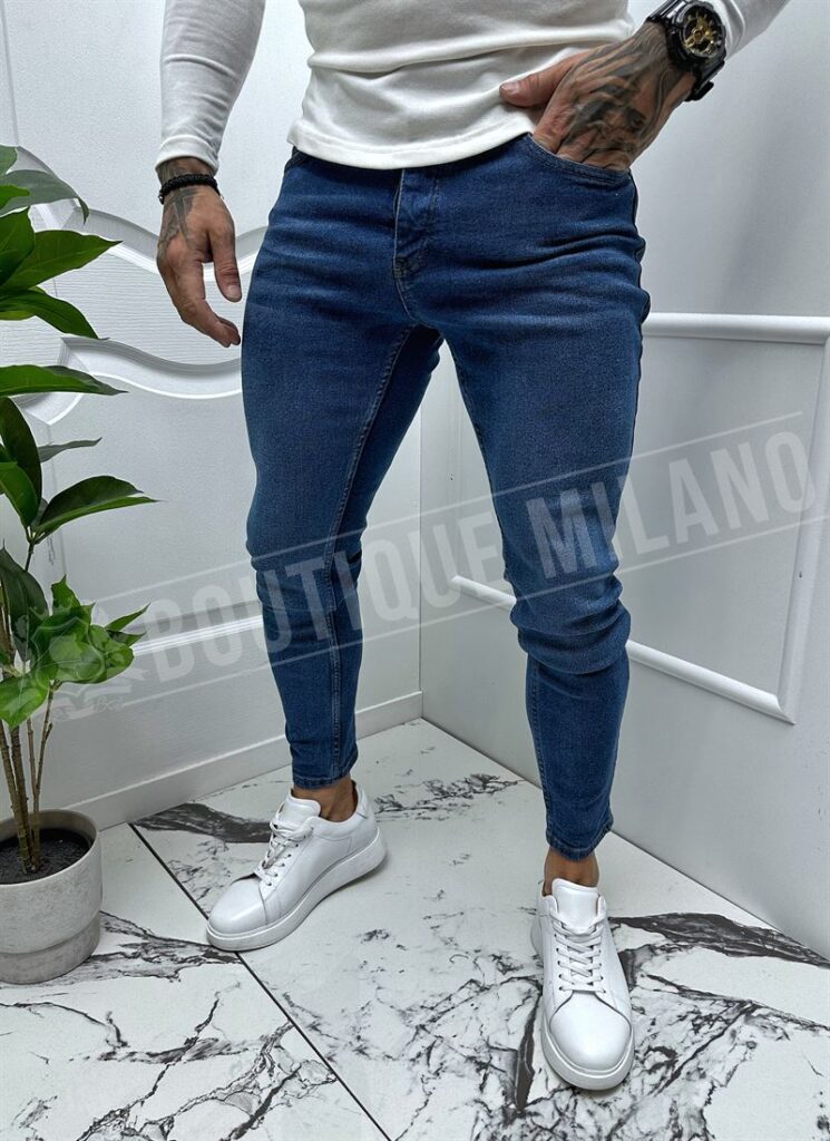 Blugi barbatesti albastri model simplu