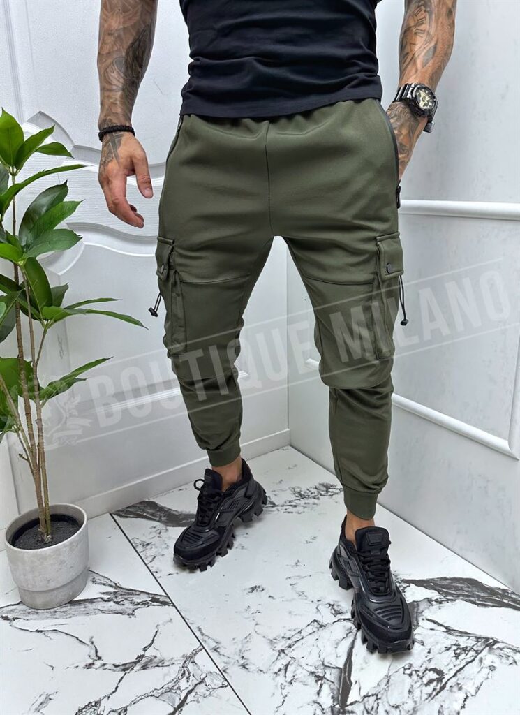Pantaloni barbatesti casual sport verzi C70-2