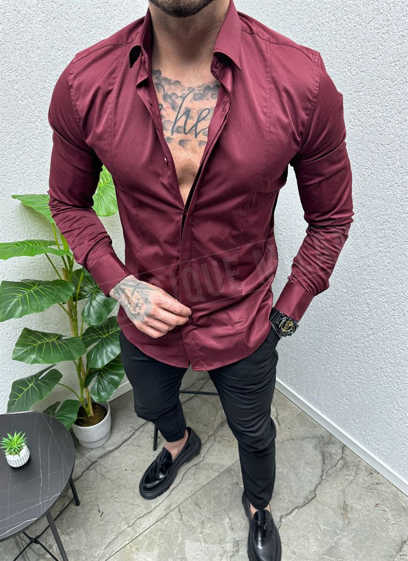 myjka-oficialna-riza-cvqt-bordo-r202-1 Camașa barbateasca elegantă culoare bordo