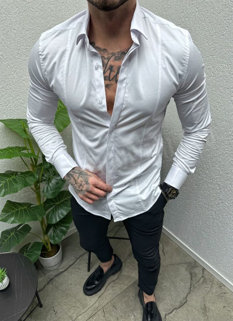 Camașa barbateasca elegantă alba