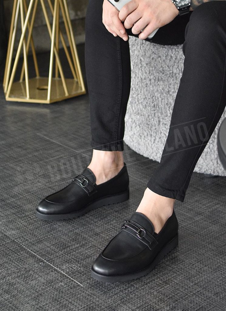 Mocasini barbatesti negri din piele naturala M161-1