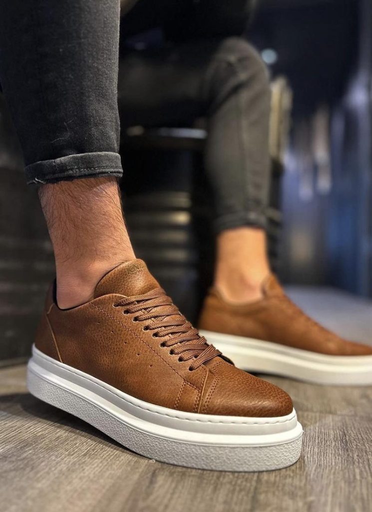 Adidasi barbatesti piele ecologica maro KN286-5