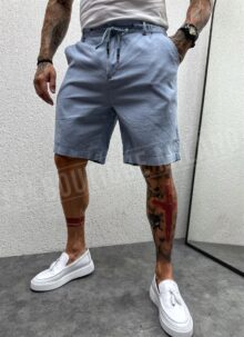Pantaloni barbatesti scurti Italieni din IN albastru deschis KP5071-5