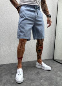 Pantaloni barbatesti scurti Italieni din IN albastru deschis KP5071-5