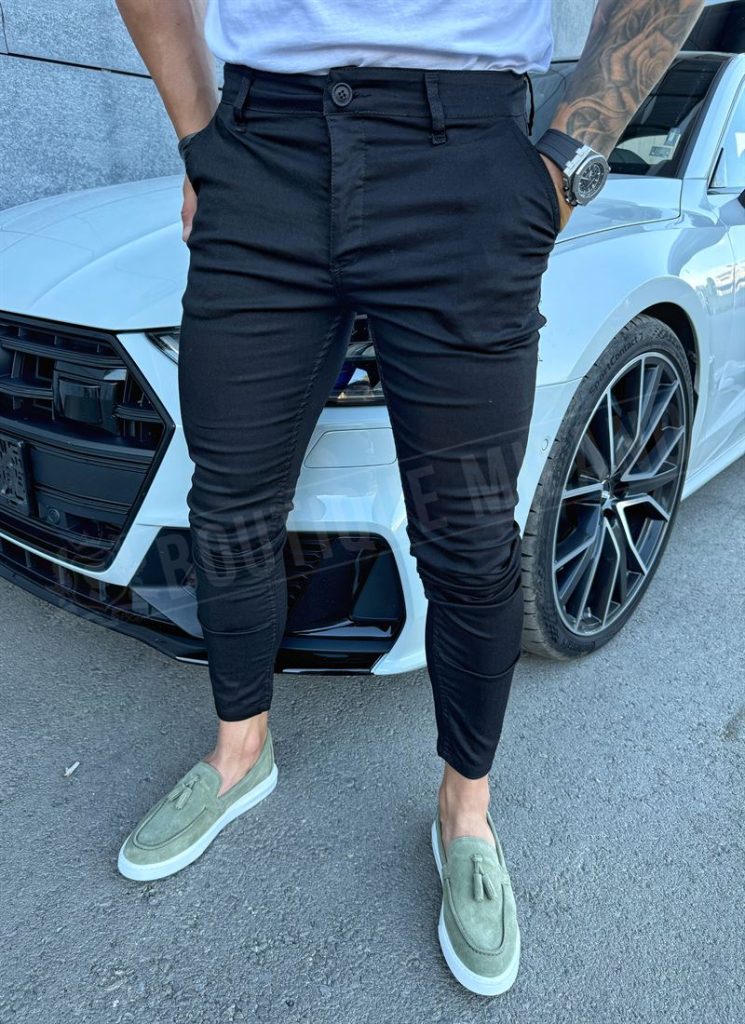 Pantaloni pentru barbati sport elegant in negru