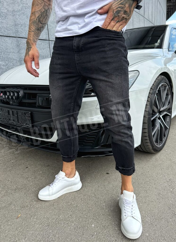 Blugi barbatesti negri model simplu boyfriend
