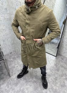 Trenci pentru barbati verde lung K1050-3