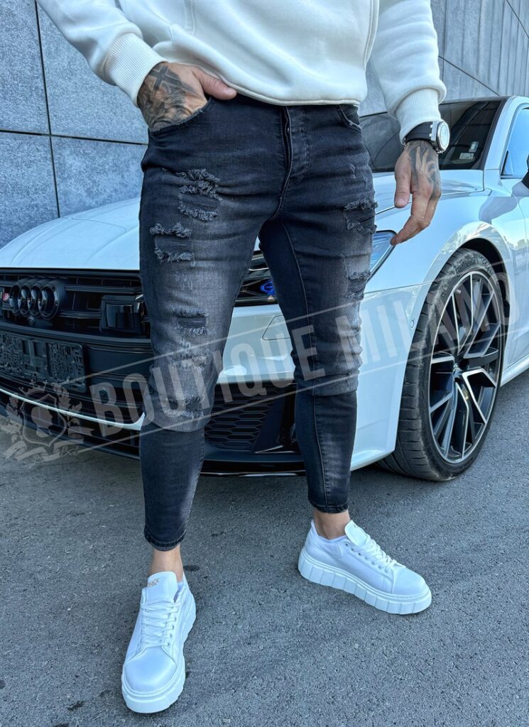 Blugi barbatesti negri cu efect