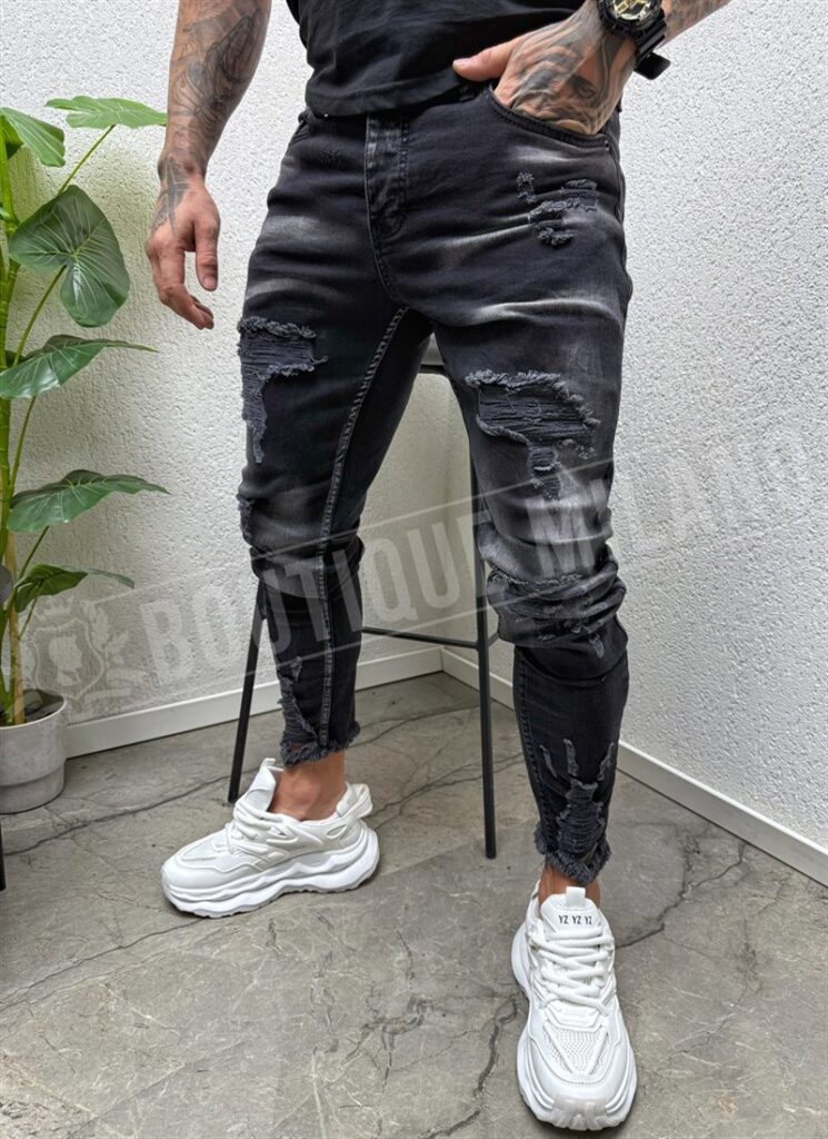 Blugi barbatesti negri cu efect