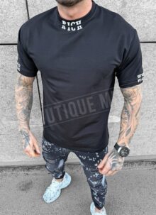 Tricou barbatesc neagra cu inscriere pe spate
