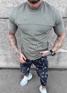Tricou pentru barbati kaki model simplu
