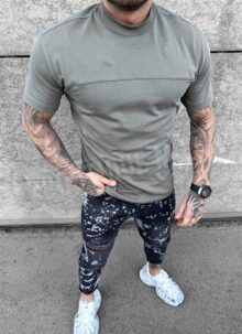 Tricou pentru barbati kaki model simplu