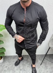 Camasa barbateasca în culoarea neagră