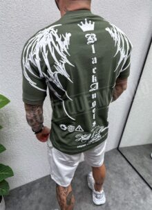 Tricou barbatesc verde BLACK ANGELS T114-3