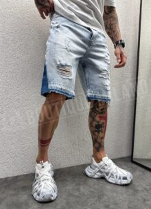 Blugi barbatesti albastru deschis cu picioare despicate KD1149