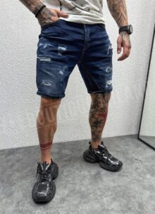 Blugi barbatesti albastri scurti rupti KD4029