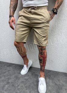 Pantaloni barbatesti scurti simpli maro KP25011-4