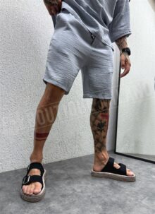 Compleu barbatesc gri oversized L36107-4