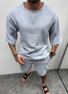 Compleu barbatesc gri oversized L36107-4