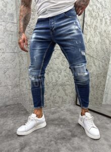 Blugi barbatesti slim fit albastri A4868-2