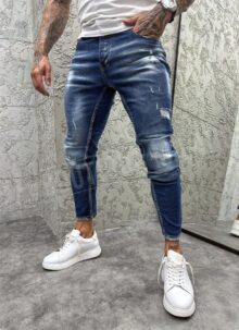 Blugi barbatesti slim fit albastri A4868-2