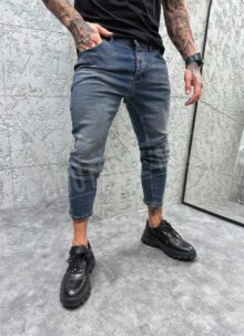 Blugi slim barbatesti albastri inchis A773-1