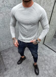 Bluza pentru barbati gri model simplu B523-6