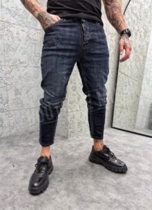 Blugi slim barbatesti albastru inchis (marimi mari) A244-03