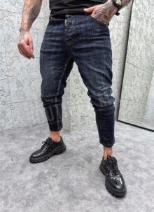 Blugi slim barbatesti albastru inchis (marimi mari) A244-03