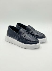 Mocasini barbati piele albastri O089-15