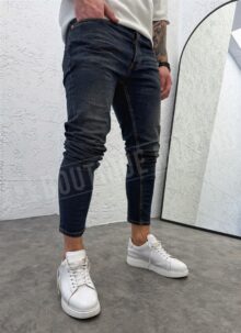 Blugi barbatesti slim fit albastru inchis A1509