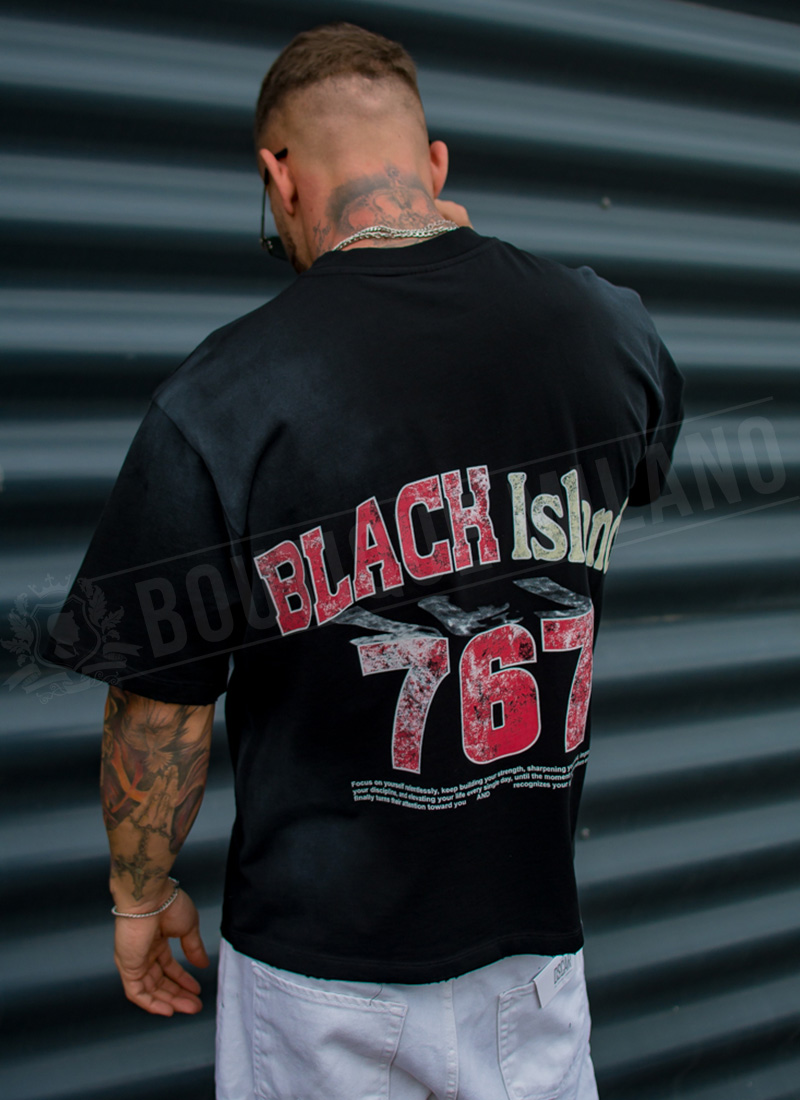 Tricou barbatesc negru cu imprimeu sarpe T15189